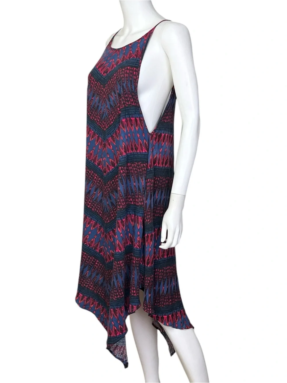 Free People Fleeting Moment V Back Dress in Navy Combo - sz Small